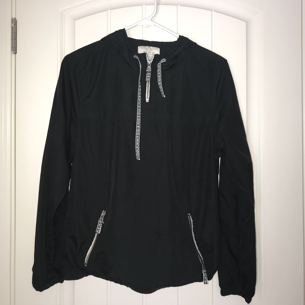 black windbreaker
